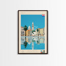Split Croatia Travel Poster Framed Canvas Print, Midcentury Modern Art, Pop Art Wall Decor, Home Decor, Bedroom Art