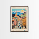 Tbilisi Georgia Travel Poster Framed Canvas Print, Midcentury Modern Art, Pop Art Wall Decor, Living Room Art, Home Decoration