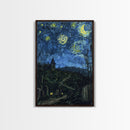 Gothic Graveyard Framed Canvas Print, Halloween Wall Art, Haunted Cemetery Art, Spooky Night Decor, Halloween Home Decor, Horror Art