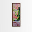 Martini Cocktail Framed Canvas Art, Canvas Bar Art, Tall and Narrow Kitchen Wall Art, Southwestern Wall Art, Margarita Painting for Kitchen