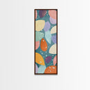 Floating Leaves in Soft Pastel Colors, Skinny Tall Art with Japanese Influence, Framed Canvas Print in Ukiyo-e Style