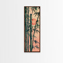 Framed Canvas Print Of Bamboo Stalks And Red Sun, Traditional Japanese Style Wall Art Ready To Hang For Asian Inspired Decor