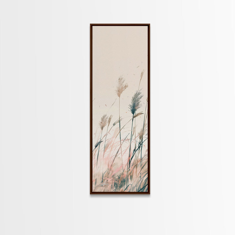 Autumn Forest Scene Pine Trees Giant Sun Skinny Art Tall Art Framed Canvas Print Japanese Style Art Ukiyo-e Art Wood Block Print Scenic