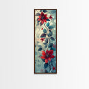 Canvas Print Vibrant Red Clematis Flowers Against Dreamy Background, Perfect For Botanical Wall Art
