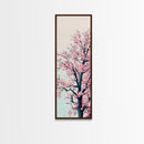 Delicate Cherry Blossom Tree In Full Bloom Against A Soft Gradient Background For Elegant Wall Art Framed Canvas Print