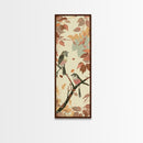 Charming Small Birds On Autumn Branches For Cozy Fall-Themed Wall Art Japanese Style Framed Canvas Print