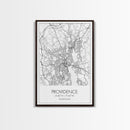 Providence Street Map, Rhode Island Map, City Map Art, Minimalist Art, Wall Art, Canvas Print, Bedroom Wall Décor, Gift For Couples, by NuevArt