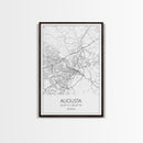Augusta Street Map, Georgia Map, City Map Art, Dorm Wall Art, Adventure Wall Art, Minimalist Art, Wall Art, Canvas Print, Canvas Wall Art