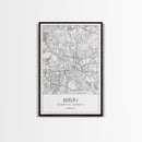 Berlin Street Map, Germany Map, Europe City Map Art, Modern Art, Wall Art, Canvas Print, Canvas Wall Art, Travel Lover Gift, Guest Room Art