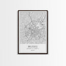 Brussels Street Map, Belgium Map, City Map Art, Modern Art, Wall Art, Canvas Print, Canvas Wall Art, Birthday Gift, Living Room Décor
