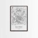Bucharest Street Map, Romania Map, City Map Art, Modern Art, Wall Art, Canvas Print, Canvas Wall Art, Adventure Wall Art, Vacation Gift