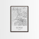 Elk Grove Street Map, California Map, City Map Art, Minimalist Art, Wall Art, Canvas Print, Bedroom Wall Art, Housewarming Gift, Travel Art