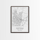 Fayetteville Street Map, North Carolina Map, City Map Art, Minimalist Art, Wall Art, Canvas Print, Travel Wall Print, Wanderlust Gift