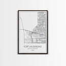 Fort Lauderdale Street Map, California Map, City Map Art, Minimalist Art, Wall Art, Canvas Print, Travel Art, Game Room Décor, Travel Gifts
