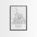 Lexington Street Map, Kentucky Map, City Map Art, Modern Wall Art, Wall Art, Canvas Print, Travel Wall Art, Dorm Room Décor, Engagement Gift