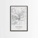 Little Rock Street Map, Arkansas Map, City Map Art, Modern Wall Art, Wall Art, Canvas Print, Travel Lover Gift, Kids Wall Art, Travel Art