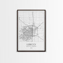Lubbock Street Map, Texas Map, City Map Art, Modern Art, Wall Art, Canvas Print, Travel Print, Farmhouse Wall Décor, Boyfriend Gift