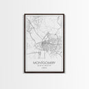 Montgomery Street Map, Alabama Map, City Map Art, Modern Art, Wall Art, Canvas Print, Bedroom Print, Family Gift, Travel Wall Décor