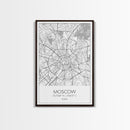 Moscow Street Map, Russia Map, Europe City Map Art, Modern Art, Wall Art, Canvas Print, Wall Art Prints, Gift For Husband, Travel Wall Décor