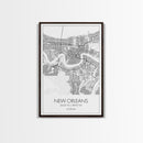 New Orleans Street Map, Louisiana Map, City Map Art, Modern Art, Wall Art, Canvas Print, Above Bed Art, Gift For Travelers, Travel Wall Art