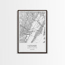 Newark Street Map, New Jersey Map, City Map Art, Modern Art, Wall Art, Canvas Print, Living Room Art, Best Friends Gift, Travel Art