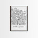 North Las Vegas Street Map, Nevada Map, City Map Art, Modern Art, Wall Art, Canvas Print, Wall Décor Bedroom, Honeymoon Gift,  Travel Art