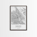 Oakland Street Map, California Map, City Map Art, Modern Art, Wall Art, Canvas Print, Living Room Art, Gift For Her, Adventure Wall Art