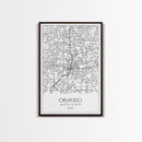 Orlando Street Map, Florida Map, City Map Art, Modern Art, Wall Art, Canvas Print, Master Bedroom Décor, Aviation Gifts, Travel Wall Art