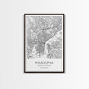 Philadelphia Street Map, Pennsylvania Map, City Map Art, Minimalist Art, Wall Art, Canvas Print, Bedroom Print, Gift For Him, Travel Print