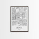 Phoenix Street Map, Arizona Map, City Map Art, Minimalist Art, Wall Art, Canvas Print, Master Bedroom Décor, Gifts For Her, Travel Wall Art