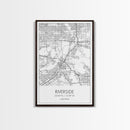Riverside Street Map, California Map, City Map Art, Minimalist Art, Wall Art, Canvas Print, Unique Wall Décor, Boyfriend Gift, Travel Art