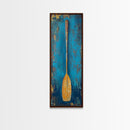 Rustic Oar Art Framed Canvas Print Coastal Decor Nautical Wall Art Tall Narrow Art Lake House Gift Idea Southwest Wall Art