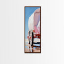 Bold Sunset Wagon Framed Canvas Print Southwest Wall Art Rustic Decor Farmhouse Art Vibrant Colorful Painting
