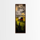 Scenic Prairie Wagon Art Framed Canvas Print, Rustic Decor, Farmhouse Art, Moody Art, Above Couch Art, Extra Wide Art