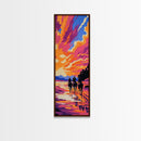 Vibrant Sunset Landscape Framed Canvas Print Joshua Tree Art Lake Tahoe Art Rustic Wall Art Southwest Wall Art Extra Wide Art