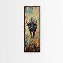 Moody Bison Canvas Print Rustic Wall Art Farmhouse Art Wabi Sabi Art Southwest Wall Art Living Room Art Vertical Wall Art