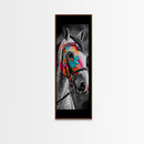 Painted Horse Portrait Framed Canvas Print | Horse Wall Art | Rustic Western Decor | Moody Art | Farmhouse Wall Art | Gift Idea