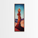 Red Rock Balance Framed Canvas Print, Southwest Wall Art, Joshua Tree Art, Tall Narrow Art, Boho Art, Geometric Wall Art