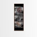 Western Windmill Art, Canvas Print, rustic décor, windmill wall art, farmhouse art, extra wide art, Joshua tree art, southwest wall art