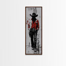 Gunslinger Cowboy Art, Framed Canvas Print, cowgirl painting, rustic wall art, moody art, gift idea, southwest wall art, vintage art