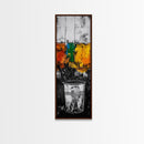 Industrial Paint Bucket Canvas Print, Graffiti Wall Art, Abstract Art, Moody Art, Rustic Decor, Chicano Art, Tall Narrow Art, Modern Home Art