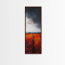 Moody Landscape Framed Canvas Print dark romance painting poppy wall art fall decor tall narrow art above bed wall art vertical wall art