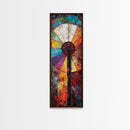 Vibrant Windmill Wall Art Canvas Print Rustic Farmhouse Art Colorful Abstract Painting Tall Skinny Art Living Room Art