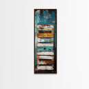 Weathered Wooden Door Rustic Decor Framed Canvas Print Wabi Sabi Art Farmhouse Art Long Narrow Wall Art Above Couch Art