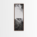 Dusty Cattle Drive, Western Landscape, Framed Canvas Print, Rustic Wall Art, Moody Art, Extra Wide Art, Southwest Wall Art