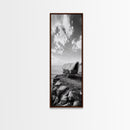 Western Wagon, Coastal Landscape Art, Framed Canvas Print, Rustic Wall Art, Nautical Décor, Extra Wide Art, Minimalist Wall Art