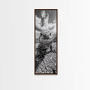 Lizard Close-Up, Framed Canvas Print, wildlife photography, rustic wall art, southwest wall art, desert animal art, black and white home decor