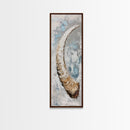 Abstract Horn Art Rustic Wall Decor Framed Canvas Print | Wabi Sabi Art | Minimalist Art | Neutral Home Decor | Textured Painting