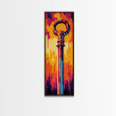 Bold Pop Art Key Painting Framed Canvas Print | Graffiti Wall Art | Blotter Art | Retro Wall Art | Colorful Modern Decor