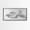 White Leaf, Botanical Prints, Minimalist Art, Wabi Sabi Wall Art, Monochrome Art, Modern Art, Living Room Art, Canvas Print